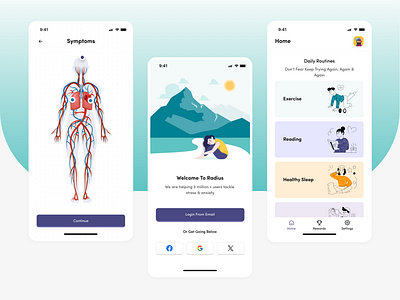 Mental Health Mobile App Design app design figma mental health mobile app ui ux