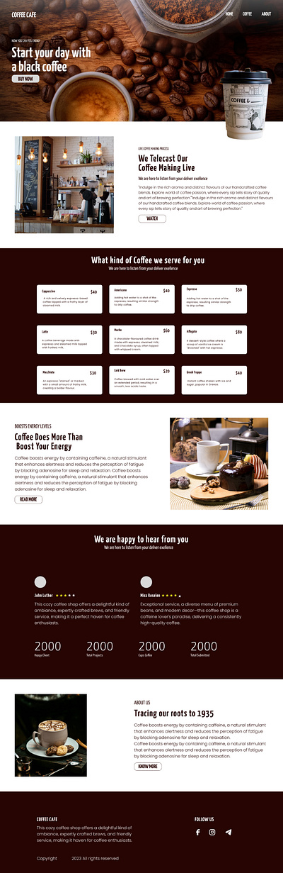 Coffee Cafe animation branding design graphic design illustration logo typography ui uiux ux website design