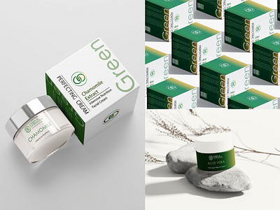 Anti-age cosmetics packaging Green & Gorgeous branding graphic design logo packaging