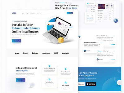 Web Landing Page animation budget friendly design figma illustration installment landing page design landing landing page design online online application online installment pro design saas ui uiux design ux ux research website landing page