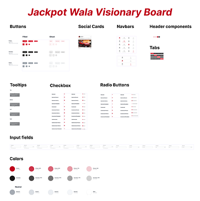 Visionary Board Elements app branding buttons design graphic design illustration logo prototyping social card typography ui ui elements uiux ux vector visionary board wireframing