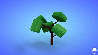 Voxel Tree 3.1 Model - 3D Lowpoly Game Asset 3d 3d model fantasy game asset green lowpoly magicavoxel voxedit voxel art