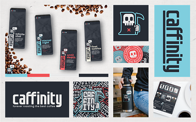 Caffinity Roasting Company bag bentonville branding coffee coffee shop design graphic design icon logo packaging