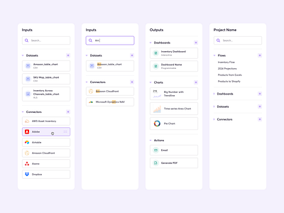 Inputs & Outputs Sidebar app design inputs interface outputs sidebar ui ux web