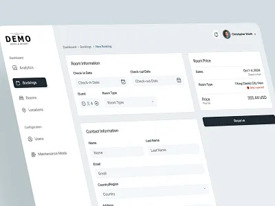 Hotel Management System | UI/UX dashboard hotel management management system product design ui ux