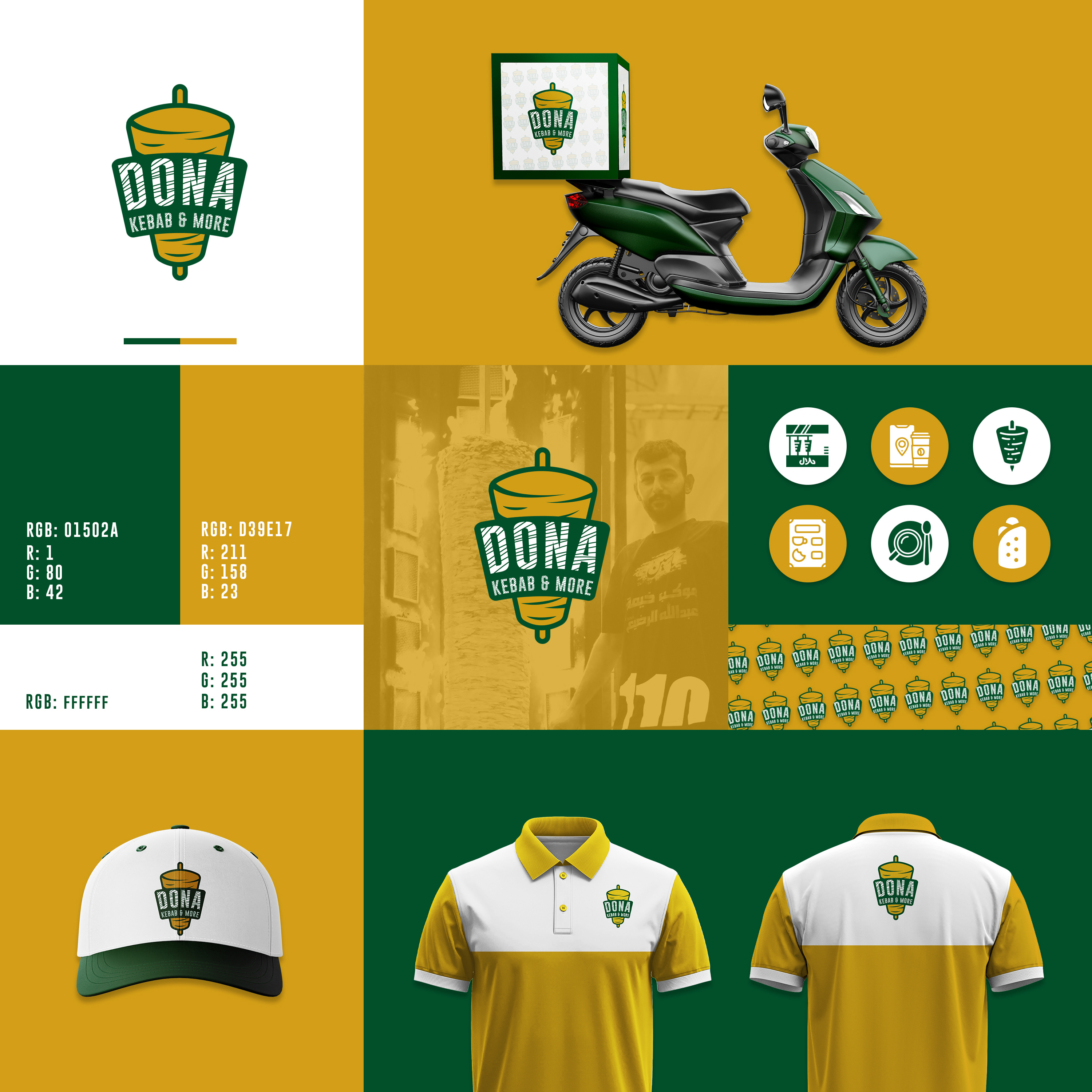 Kebab logo design for a restaurant called Dona Kebab branding branding kit dona dona logo food food court food court logo food logo food lover kebab kebab logo logo logo design modern logo restaurant restaurant logo shawarma shawarma logo turk logo turkish logo