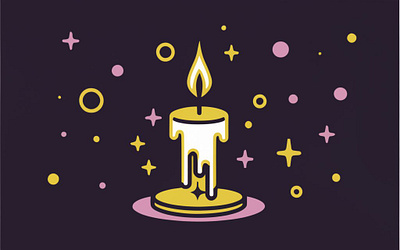 Flat vector Magical Candle 3d ai art ai illustrations artwork graphic design illustrations