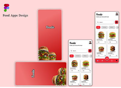 Food Apps Design 2 Page apps burger foodie ui ux wireframing