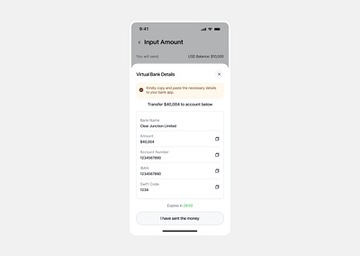 Virtual Bank Details - Mobile design fintech ui ui design ux ux design