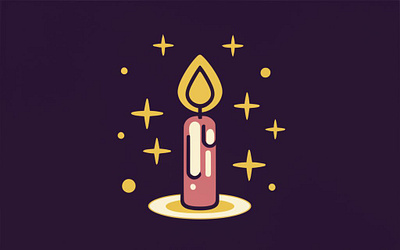 Flat vector Magical Candle ai artwork ai designs ai illustrations art card graphic design illustrations wall art