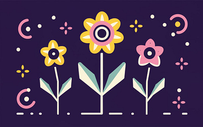 Flat vector Flowers 3d ai art ai artwork ai illustrations graphic design illustrations wall art