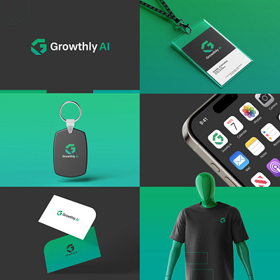 Growthly AI is an AI based mental health abstract logo ai ai logo brand style guide branding branding kit g g letter g letter logo g logo g monogram g monogram logo logo logo kit logo usage guideline monogram tech tech log technology technology logo