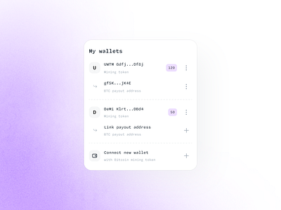 Crypto wallet and payout address allocations bitcoin bitcoin mining blockchain crypto crypto wallet mining rewards payout address tokens wallet web3 widget
