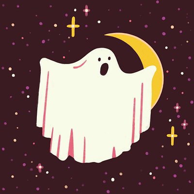 BBbbbbOOOooooOo costume ghost ghoul halloween moon night sky stars supernatural trick or treat