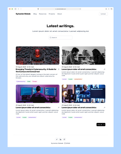 Blog Home Page design ui ux design web design