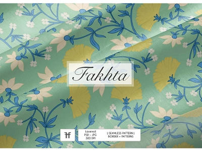 Fakhta | Seamless Ethnic Floral Pattern branding design assets digital downloads ethnic design ethnic floral pattern ethnic pattern floral illustration illustrated floral design illustrated seamless pattern modern floral oriental design packaging design printable downloads product design seamless vector pattern