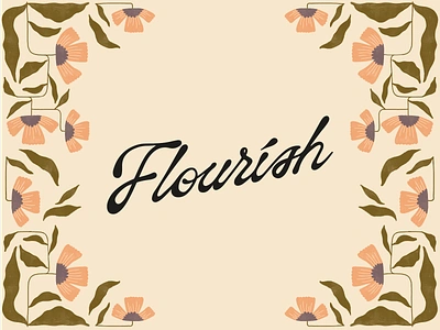 Flourish brand brand identity branding branding design custom lettering custom typeface design fauna flourish flower flowers graphic design illustration leaves lettering logo logotype type typeface vector