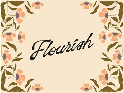 Flourish brand brand identity branding branding design custom lettering custom typeface design fauna flourish flower flowers graphic design illustration leaves lettering logo logotype type typeface vector