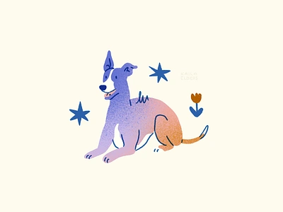 Whippet Dog Illustration animal art animal artist animal illustrator color palette digital art digital artwork digital illustration dog dog art dog illustration freelance illustrator gradient illustrator for hire whippet