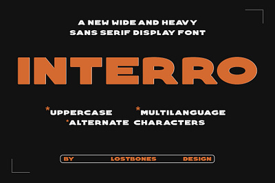 Interro- Display font branding design display font font font design graphic design logo type design typography wide font