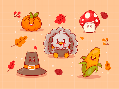 Thanksgiving character cute animal character cute design illustration