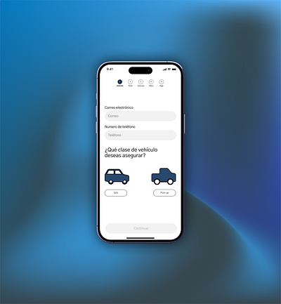 Car insurance app mobile ui ux