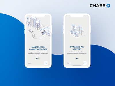 Chase Bank - Intro Screens app design bank branding chase motion graphics ui ux website website design