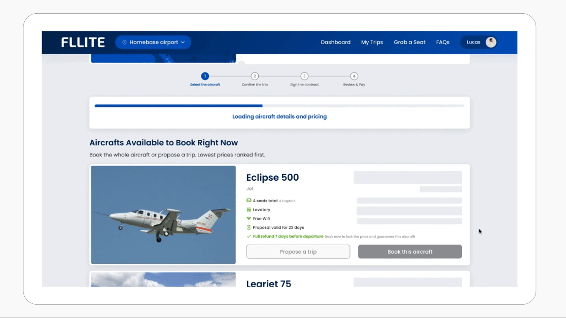 Making Private Aviation Accessible animation aviation booking graphic design interaction loader motion graphics private jet product design progress bar travel ui ux web design