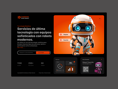 Tecnologia Robotica Landing page animation app design branding design graphic design illustration logo logo company logo maker robbot ui ux