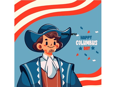 Illustration of Columbus Day Celebration america background cartoon celebration character christopher colonial columbus commemoration culture day decoration discover elements festival hispanic history holiday national usa