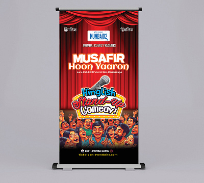 Comedy Show Rollup Banner Design humorous skits