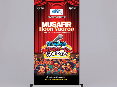 Comedy Show Rollup Banner Design humorous skits