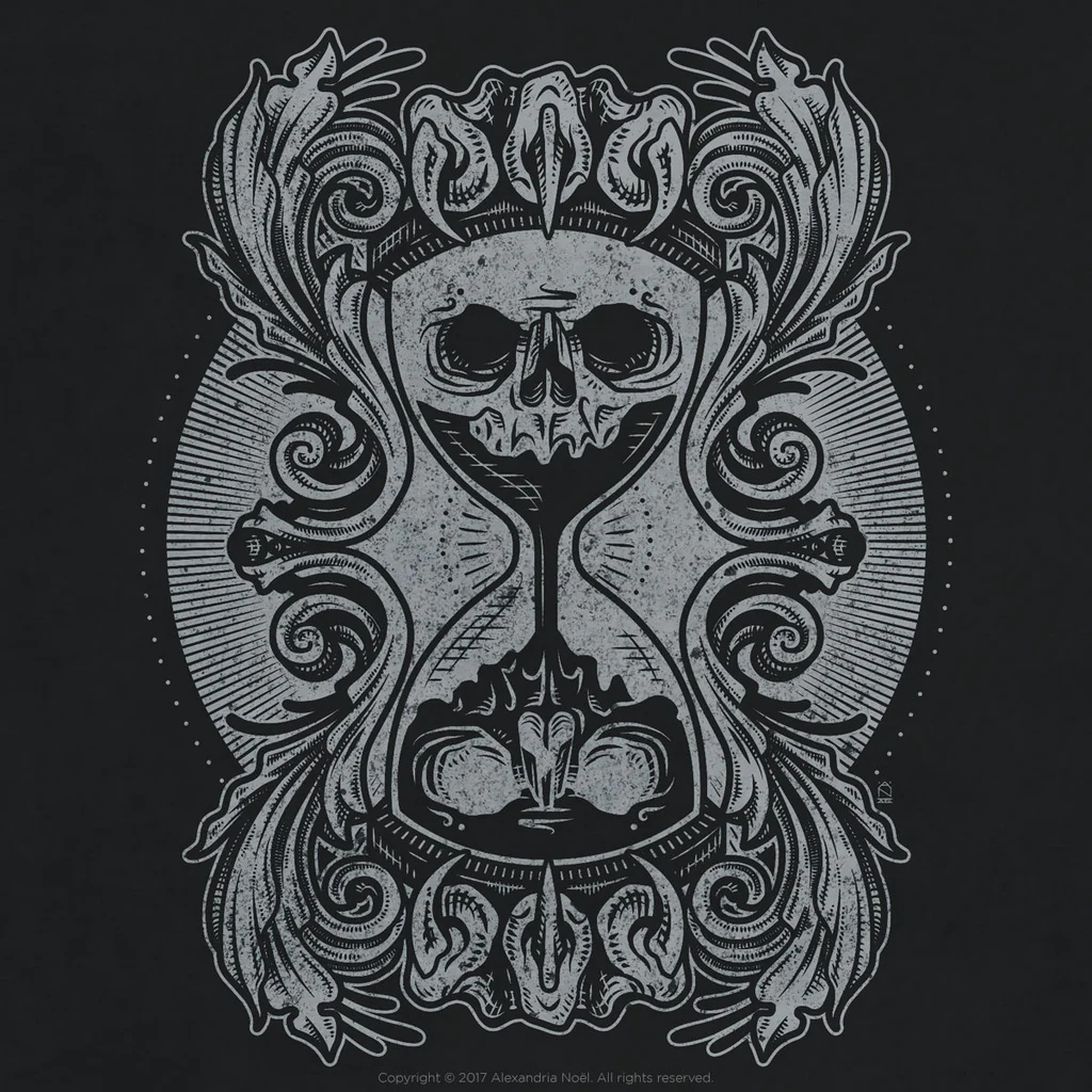 And dust to dust illustration pen and ink screen printing