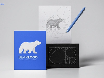 Polar Bear Logo bear circle grid logo