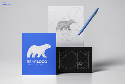 Polar Bear Logo bear circle grid logo