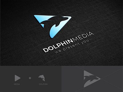 Dolphin Media Logo fish media minimalist playful simple ui