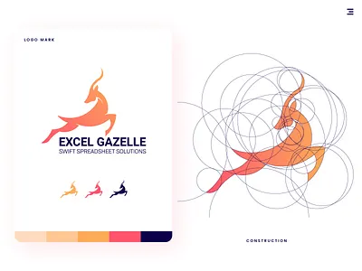 Deer Logo attractive brand colorful deer flat golden ratio graphic design icon shape vector