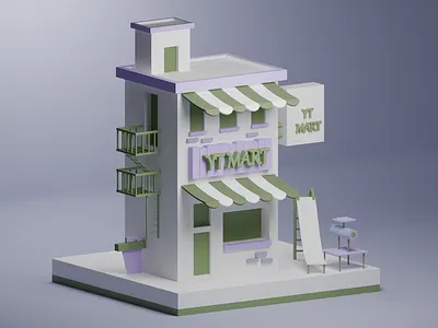 Low poly 3D shop 3d 3d art 3d artwork 3d model 3d modeling artwork design graphic design house illustration low poly lowpoly shop