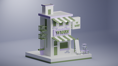 Low poly 3D shop 3d 3d art 3d artwork 3d model 3d modeling artwork design graphic design house illustration low poly lowpoly shop