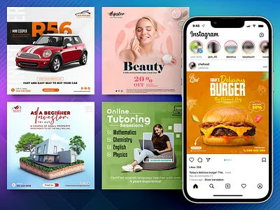 Social Media Post Design branding content graphic design instagram marketing popular post design promotional social media design social posts