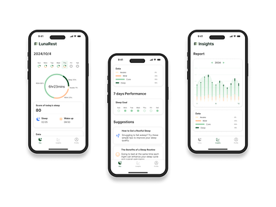 LunaRest - Sleep SaaS App Design analytics app apple graphic design ui ux