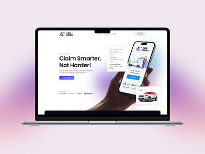 Agile Claim - Automated Vehicle Insurance Claim Website Design automation branding car creative design health insurance insurance policy insurance website insuretch landing page life insurance luxury minimal premium ui ux vehicle insurance web web ui website design