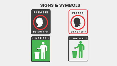 Essential Signs & Symbols Lottie Animation For Apps & Web animation caution sign caution symbol do not litter sign do not spit sign go green sign illustration lottie animation motion graphics signs spitting sign symbol throwing garbage lottie trash trash sign ui ux warning signs warning symbols