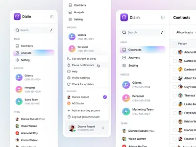 Dialin.ai- Side Navigation ai app clean dashboard design digital product design navigation product product design quick search saas saas dashboard saas product sajon side navigation ui ui design ux web web app