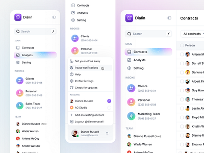 Dialin.ai- Side Navigation ai app clean dashboard design digital product design navigation product product design quick search saas saas dashboard saas product sajon side navigation ui ui design ux web web app