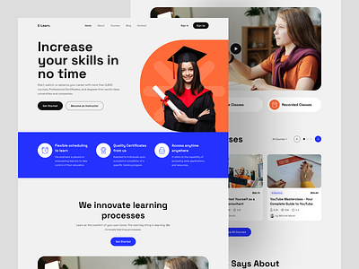 eLearning Landing Page collage course design education elearning landing online school teacher ui uiux university ux web