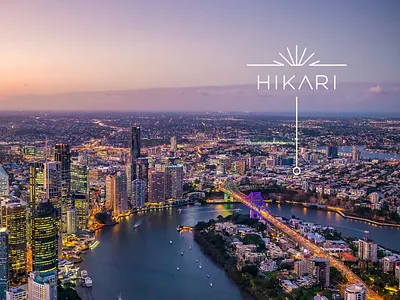 Hikari Apartments Visual Identity apartments branding brisbane construction logo luxury premium design signage