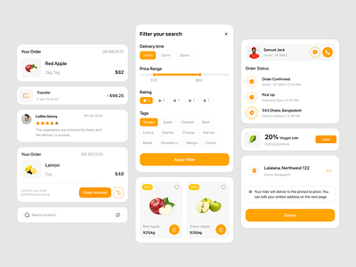 Grancarty - Grocery Store Mobile App UI Design Template grocery store mobile mobile app ui components ui design