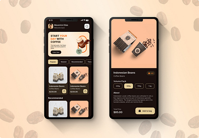 Coffee Shop Mobile App UI app coffee figma ui ux