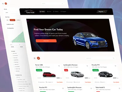 Turbo Trade Landing Page 3d animation app branding car landing page car rent landing page home page design landing page design minimal design modern ui modern uiux motion graphics trending design turbo trade turbo trade landing page ui ui design uiux ux ux case study